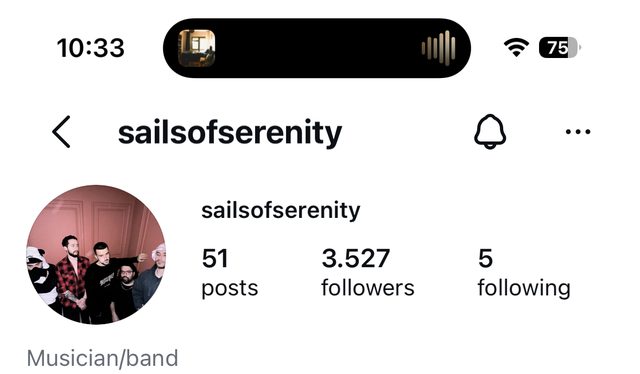 Sails of Serenity Instagram profili, çalışmadan önce: 3.527 takipçi